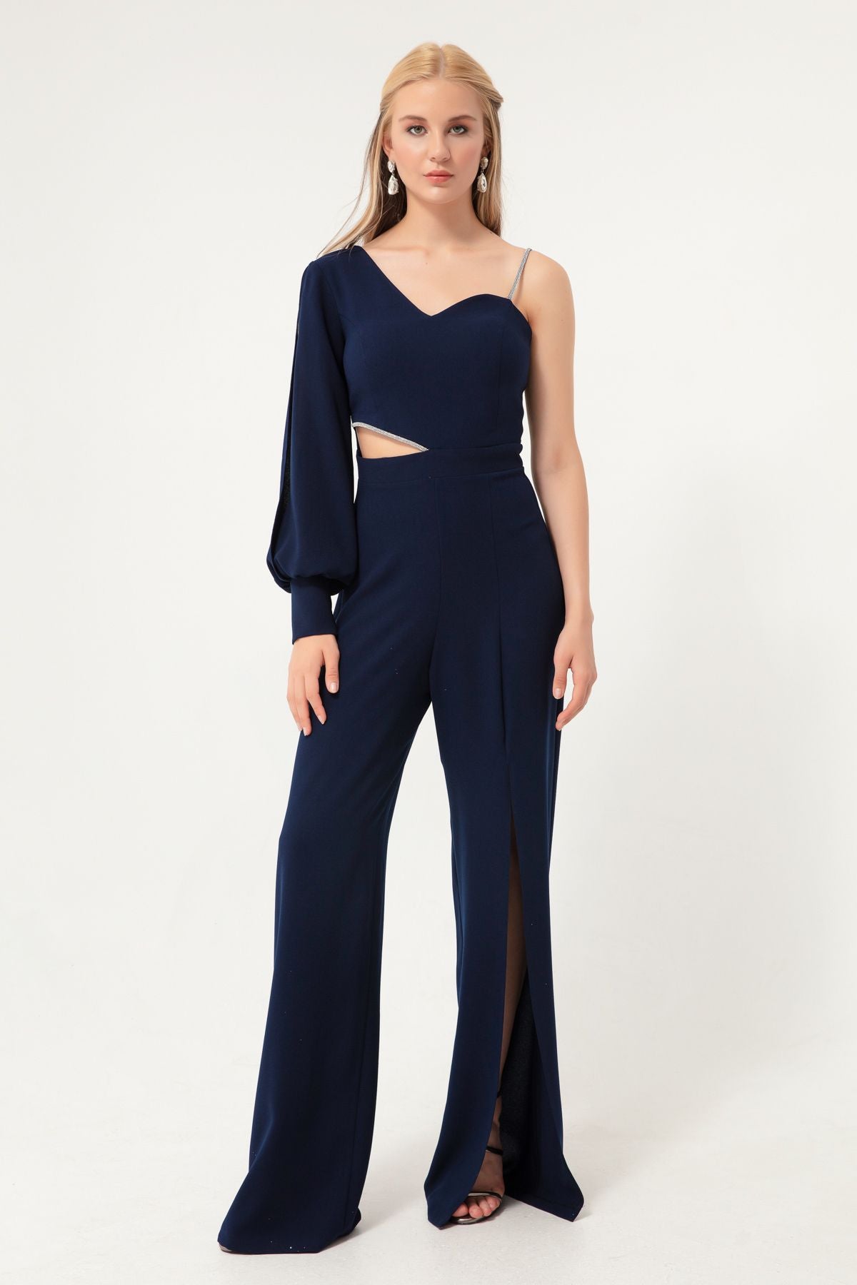 Jumpsuit mit Strass Schwarz
