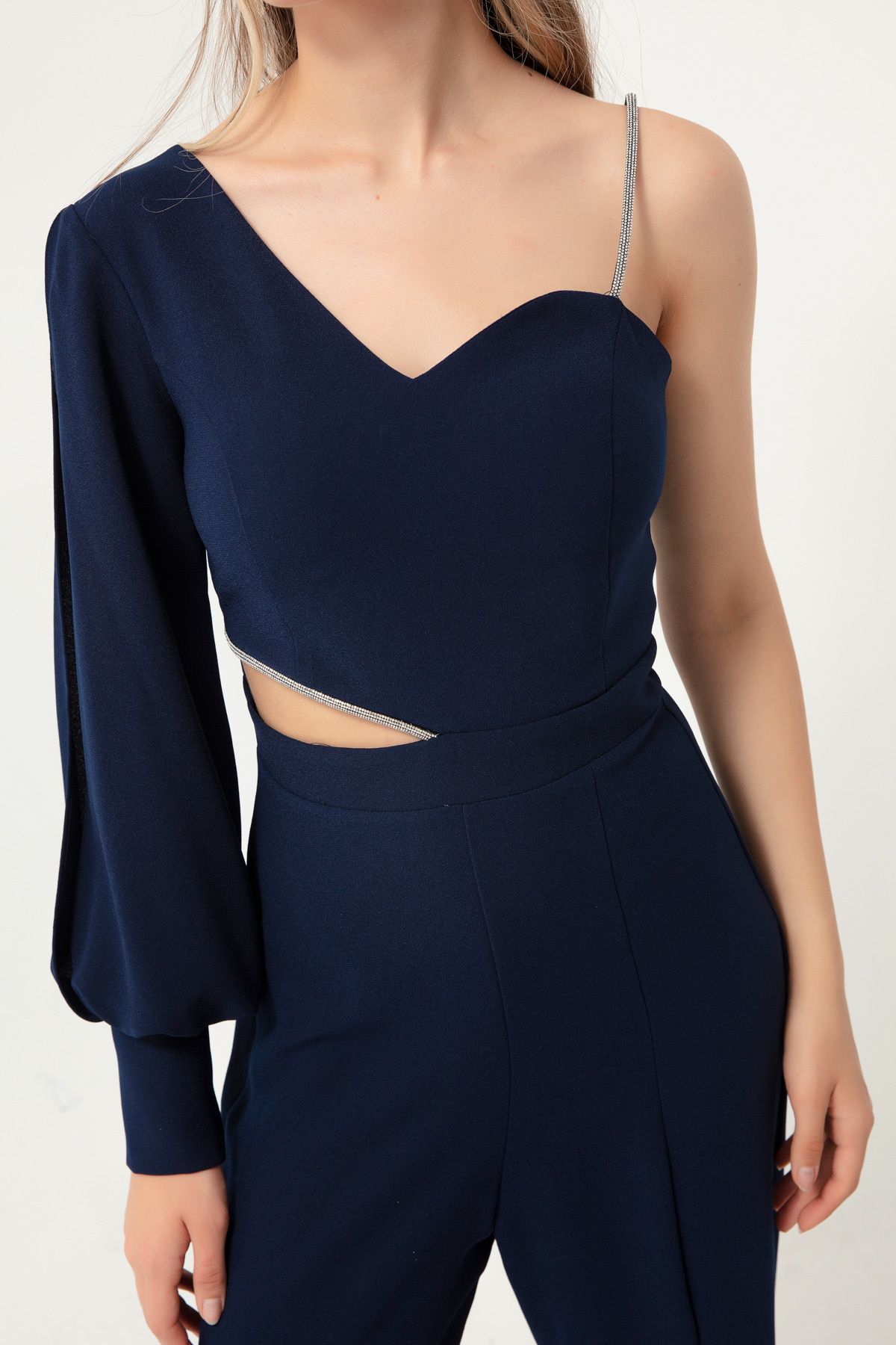 Jumpsuit mit Strass Schwarz