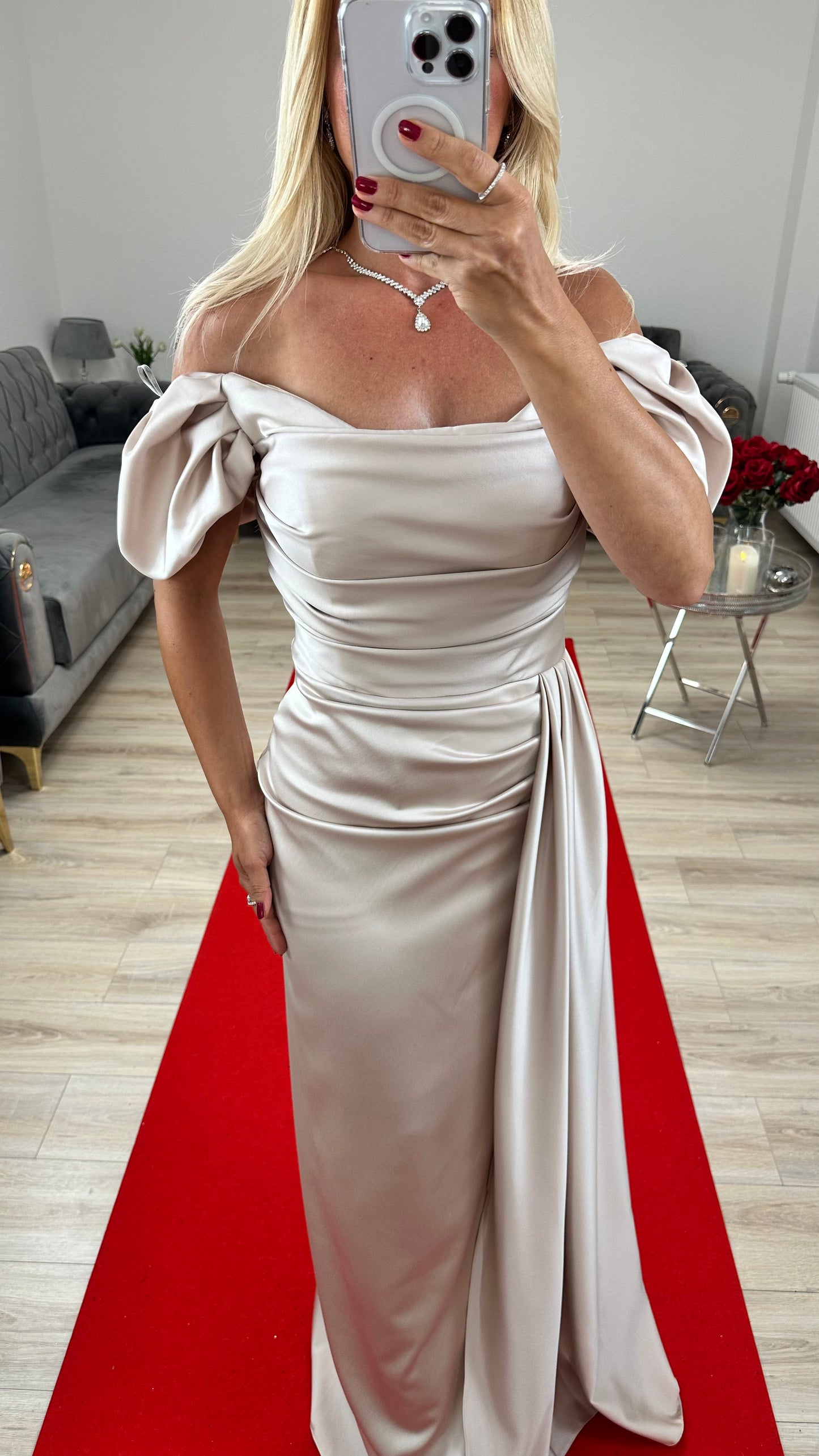 Abendkleid Beige