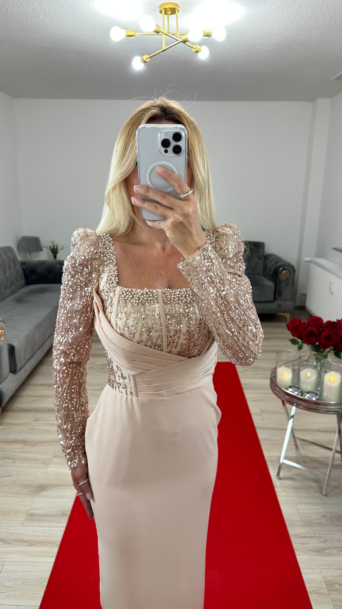Abendkleid Beige