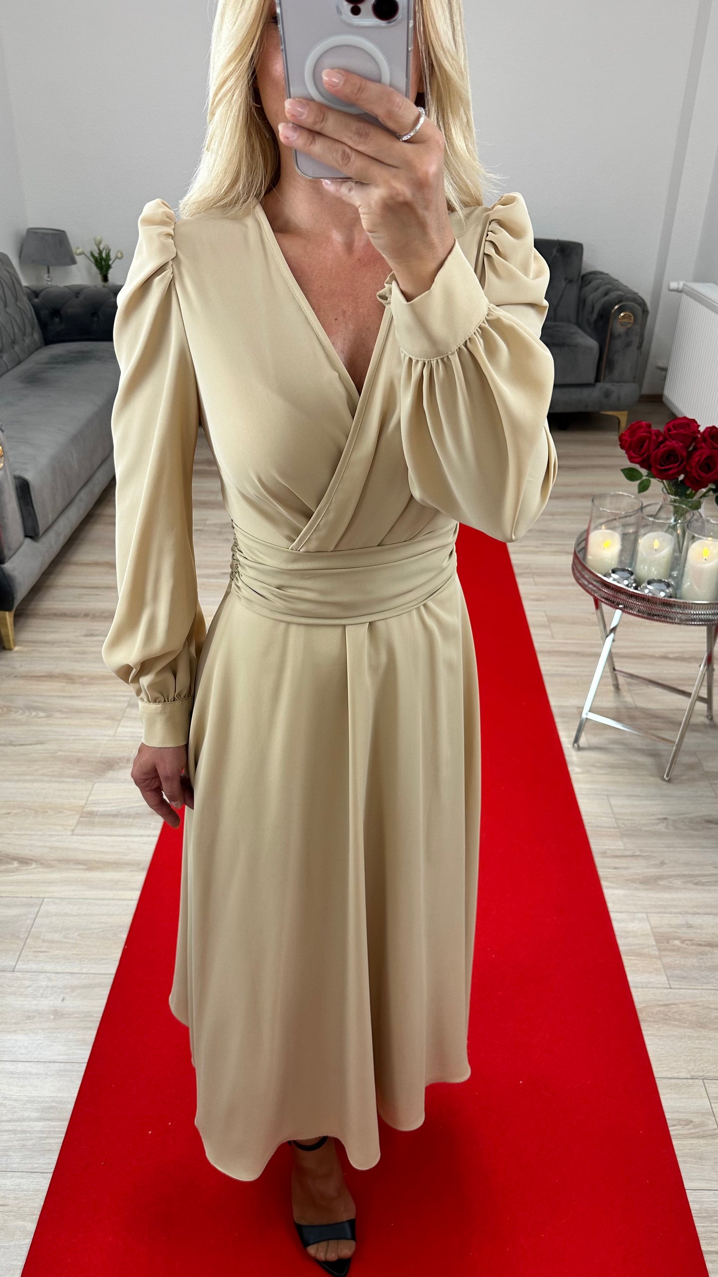Sommerkleid Dunkelbeige