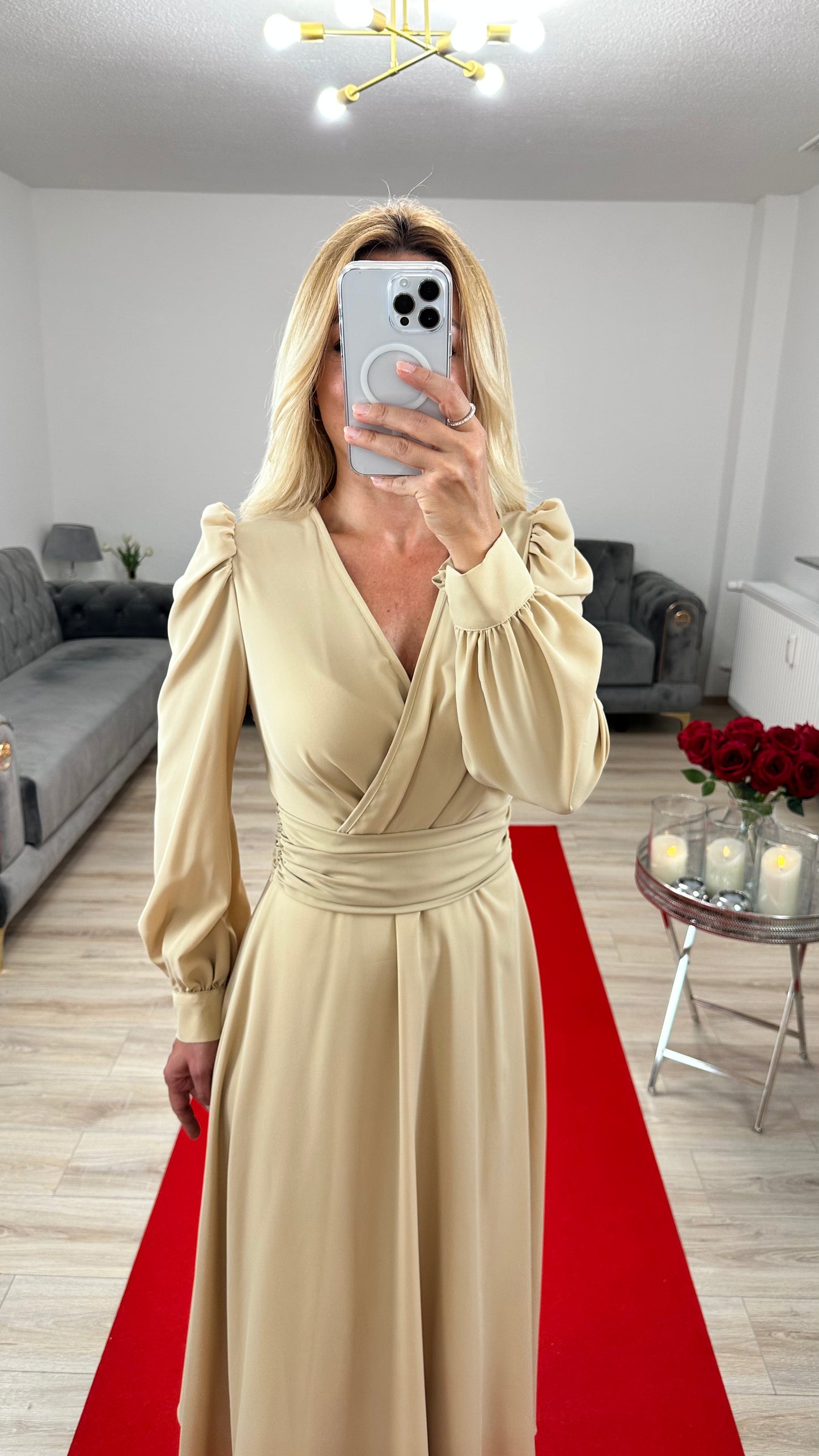 Sommerkleid Dunkelbeige