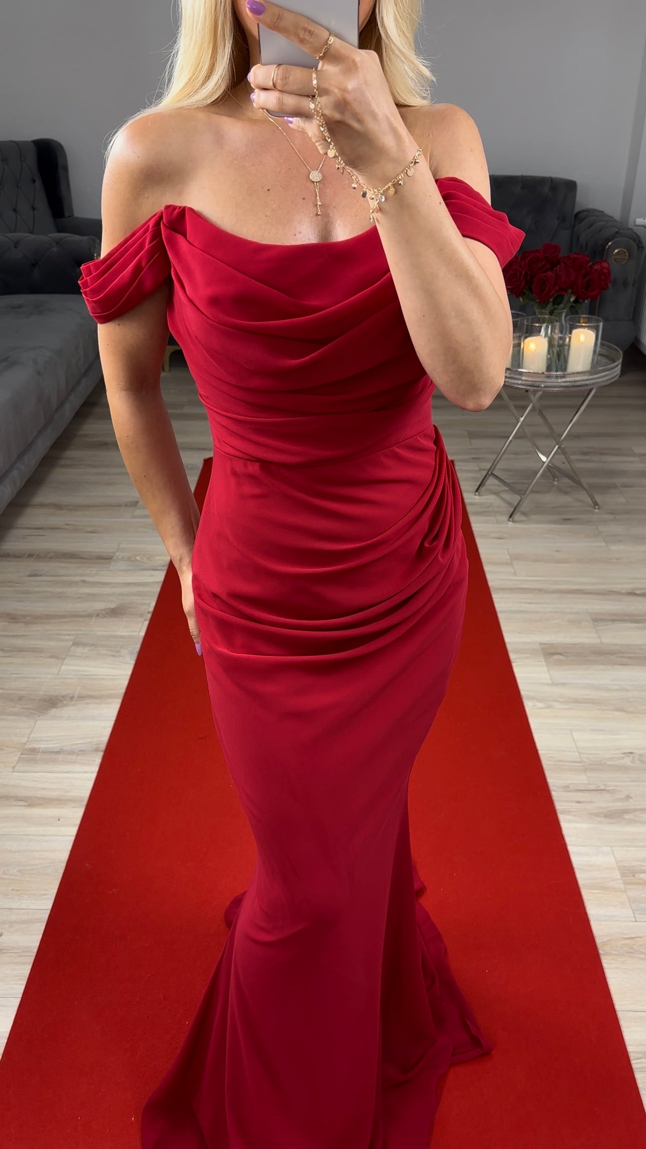 Chiffon Abendkleid Rot