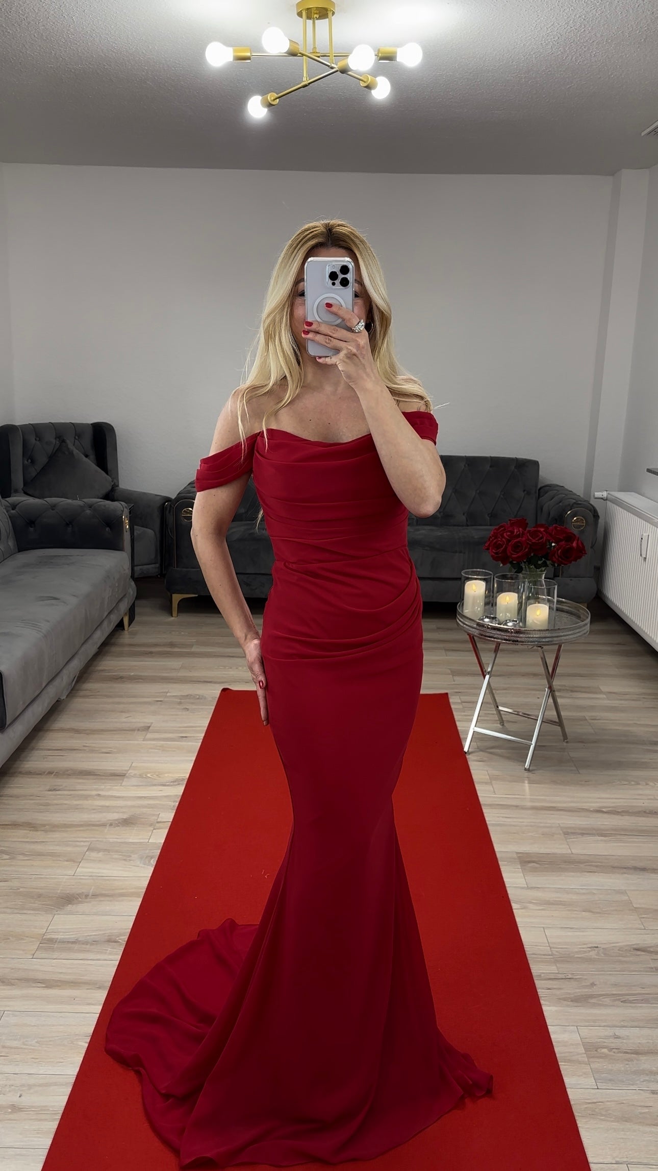Chiffon Abendkleid Rot