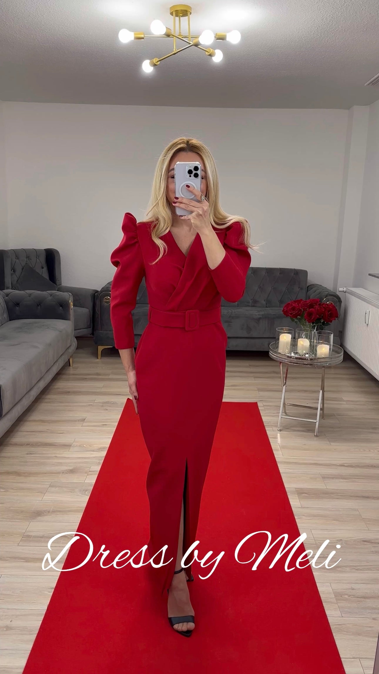 Midikleid Rot