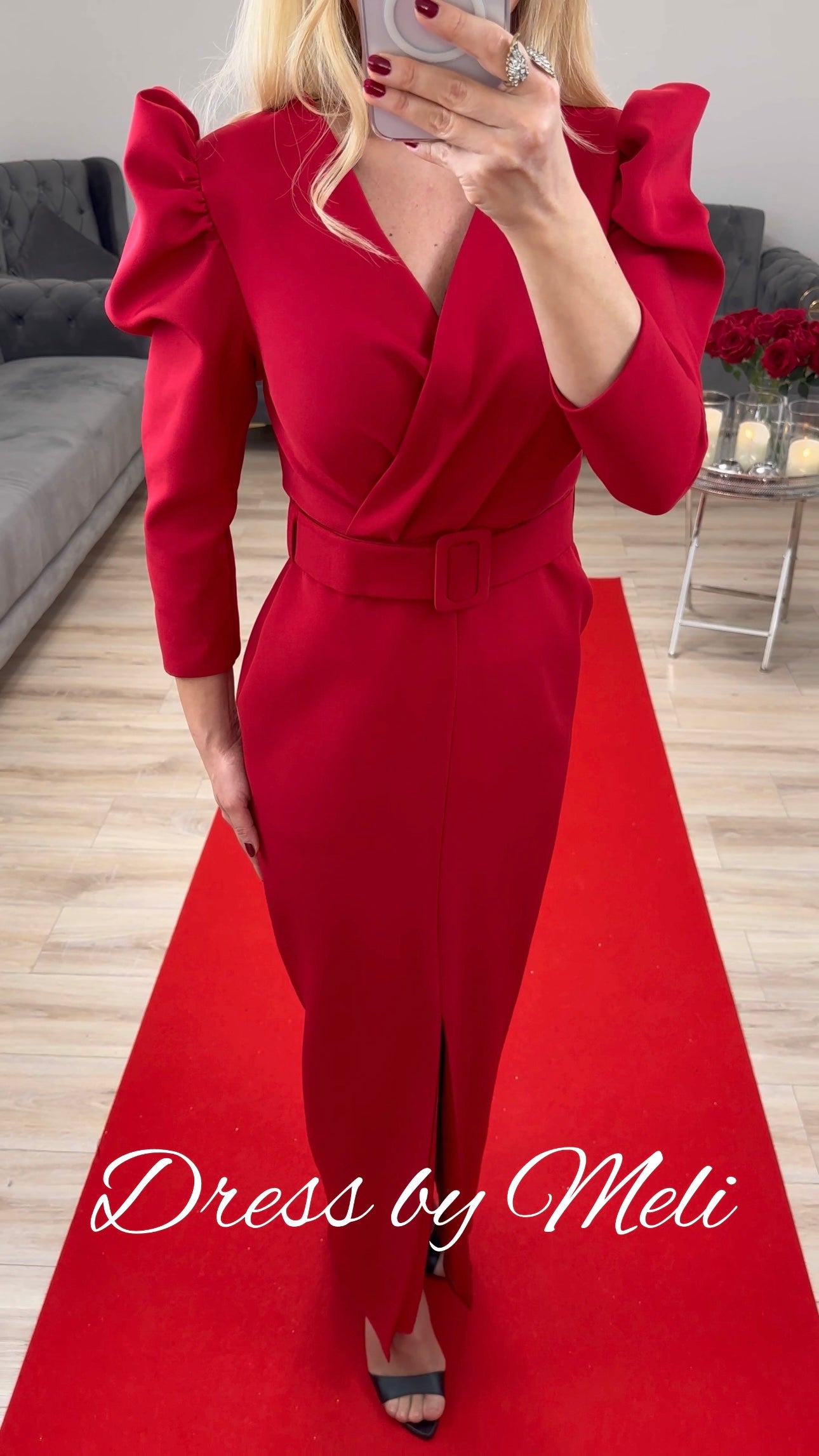Midikleid Rot
