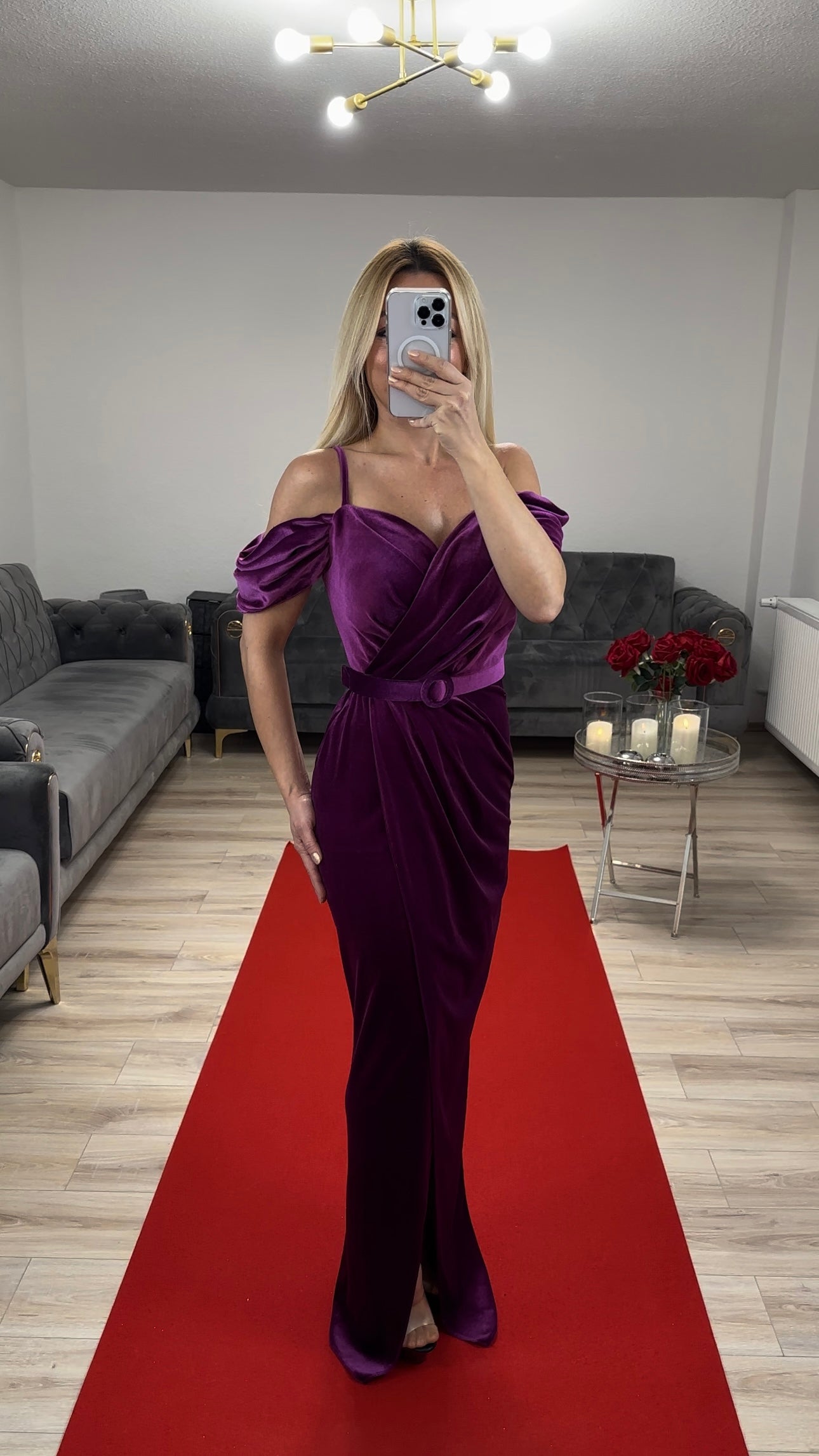 Samtkleid Fuchsia