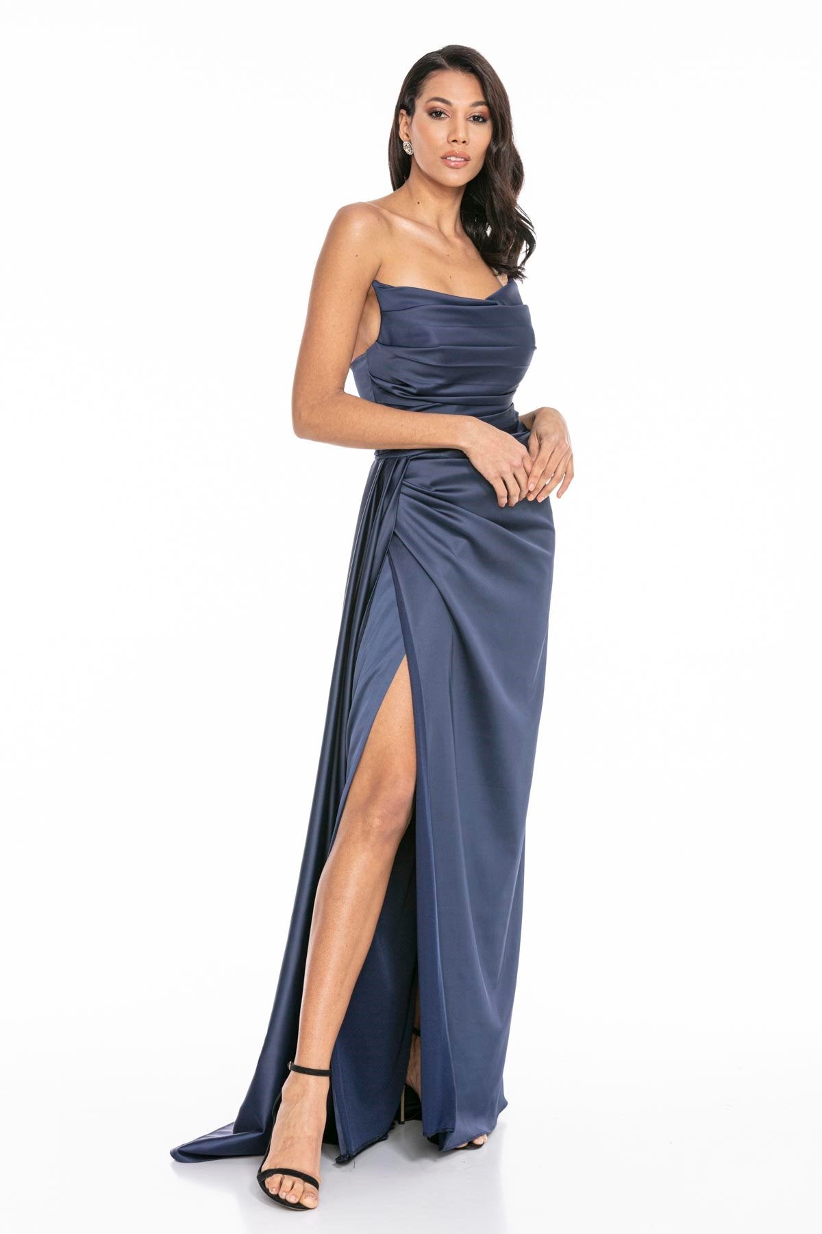 Abendkleid Corsage Navy