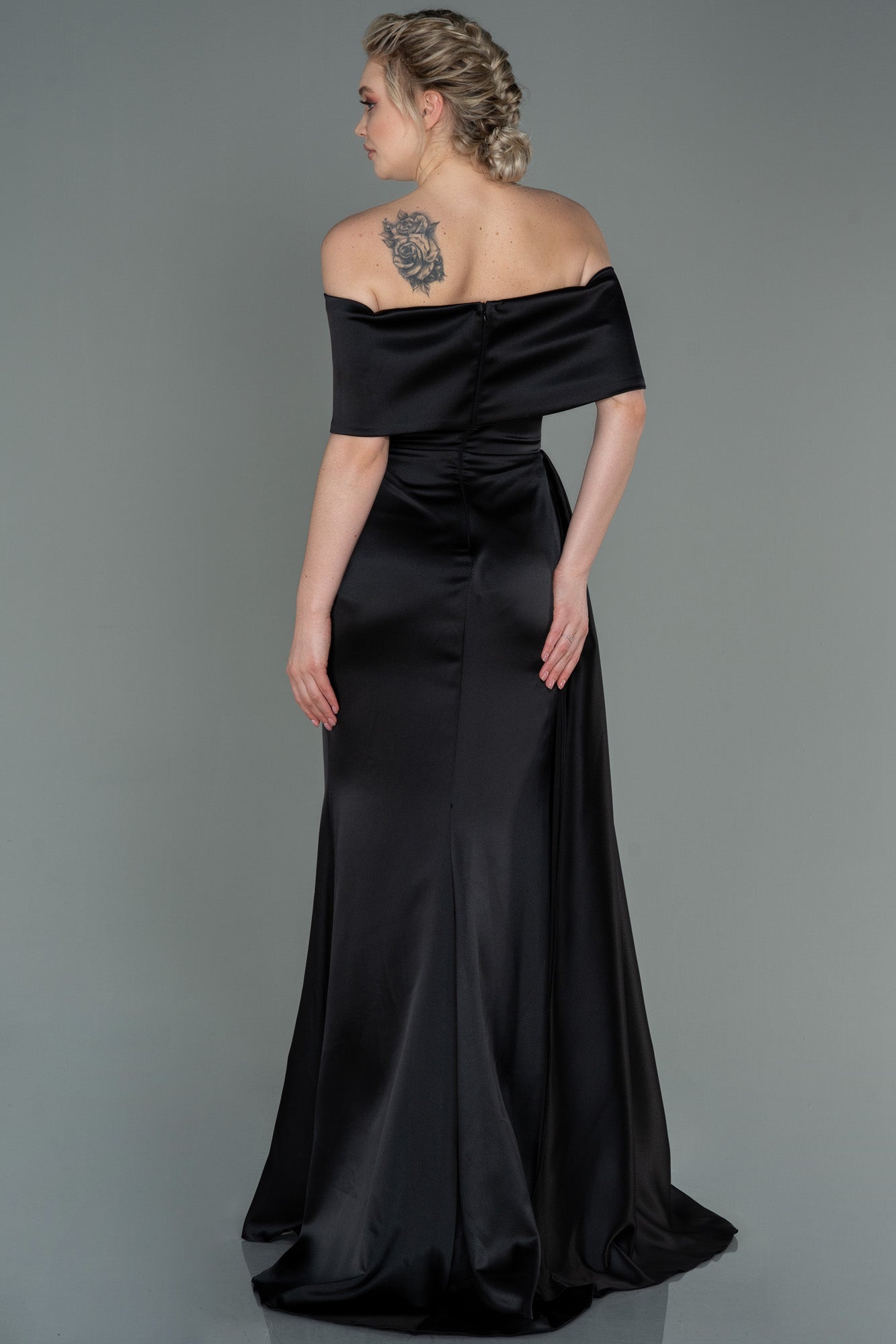 Abendkleid Satin Schwarz