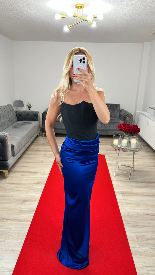 Royalblue Satin Long Dress