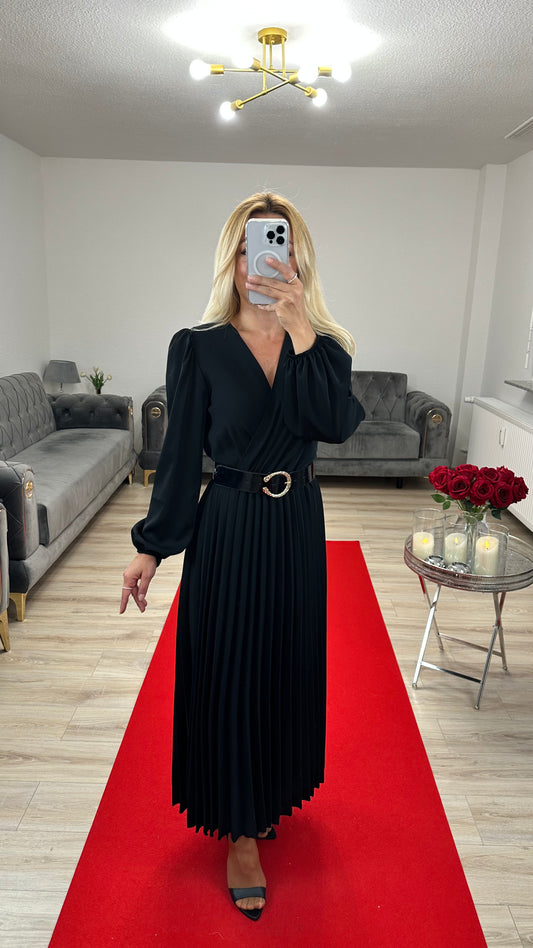Sommerkleid mit Gürtel Schwarz