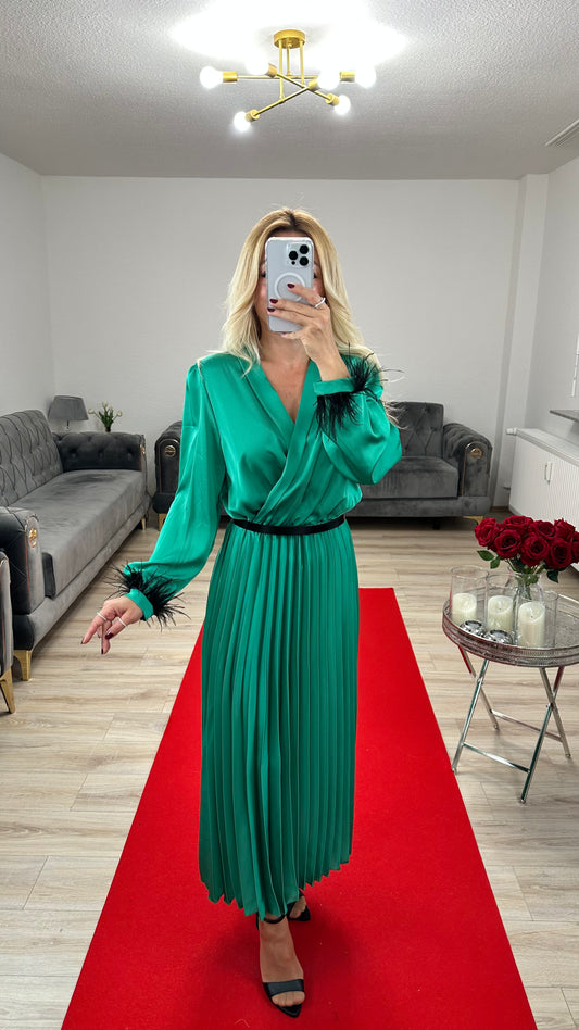 Sommerkleid Satin Grün