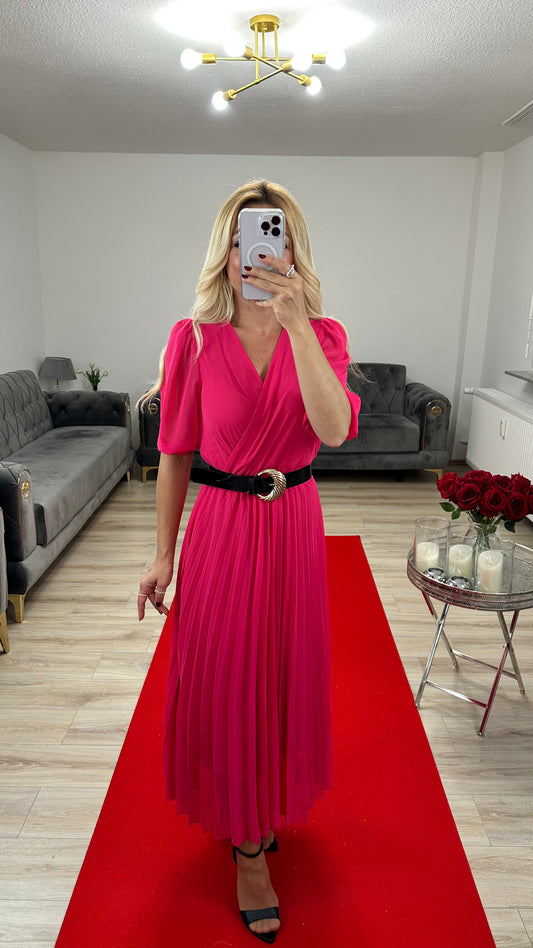 Sommerkleid mit Gürtel Pink