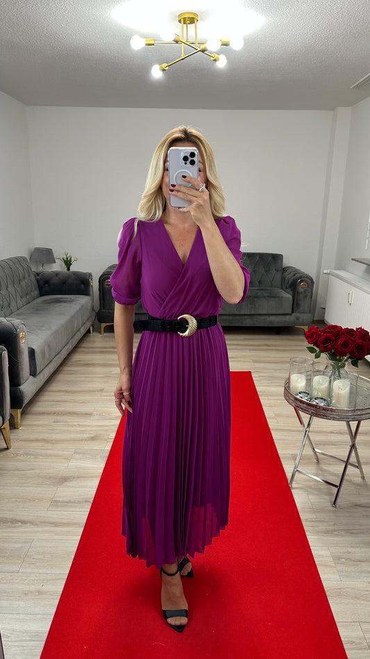 Sommerkleid Chiffon mit Gürtel Lila