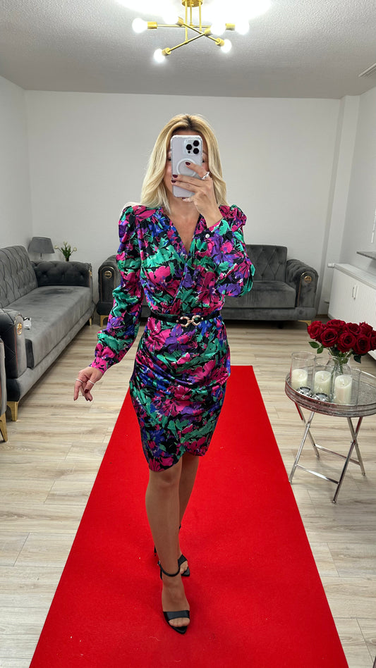 Sommerkleid Satin Floral