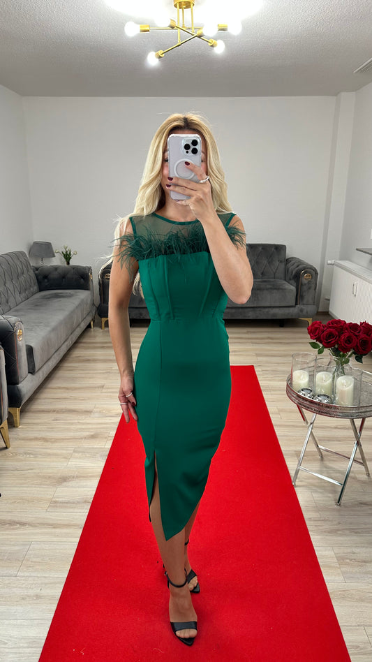 Kleid mit Feder