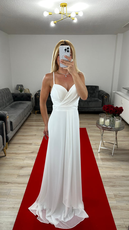 Abendkleid Chiffon Weiss