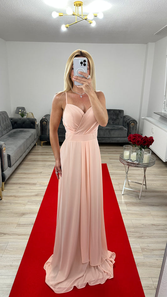 Abendkleid Chiffon Puder