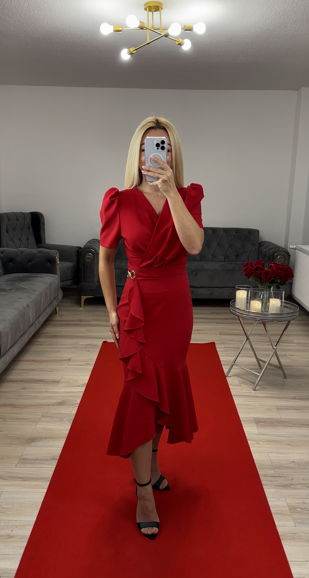 Midikleid Rot