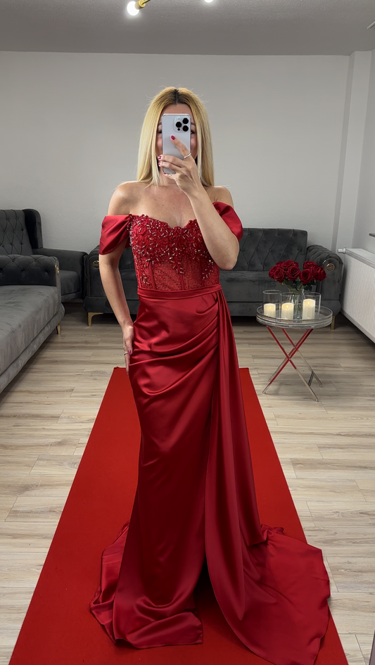 Corsagenkleid Rot