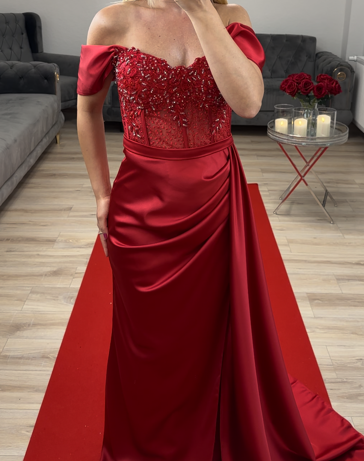 Corsagenkleid Rot