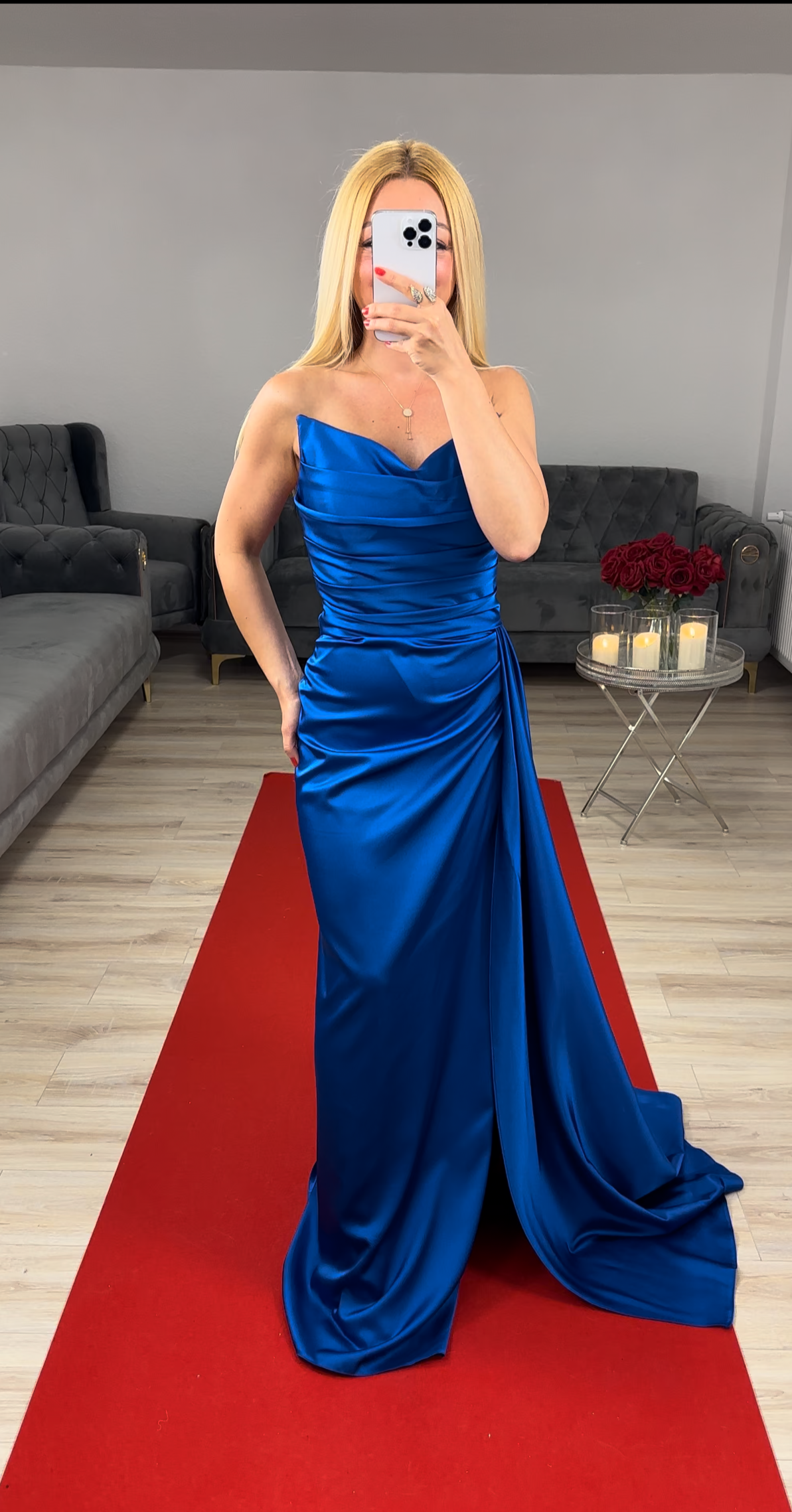 Abendkleid Corsage Blau