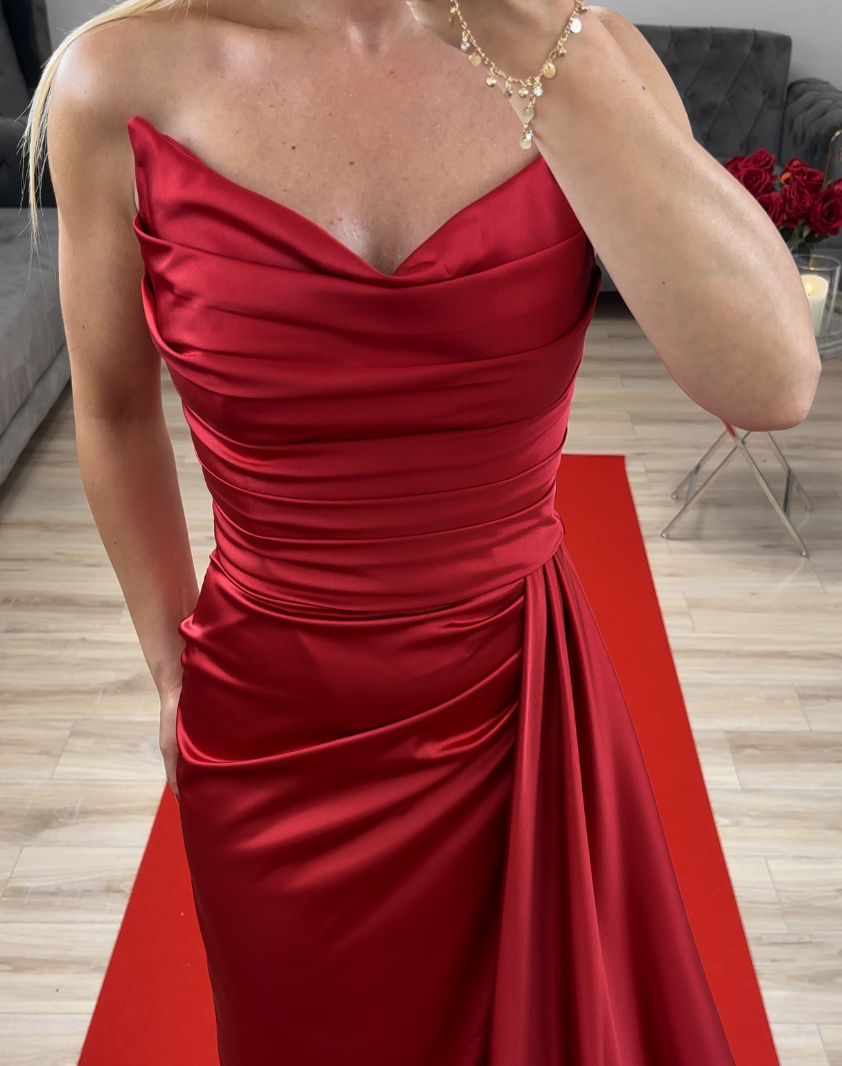 Abendkleid Corsage Rot