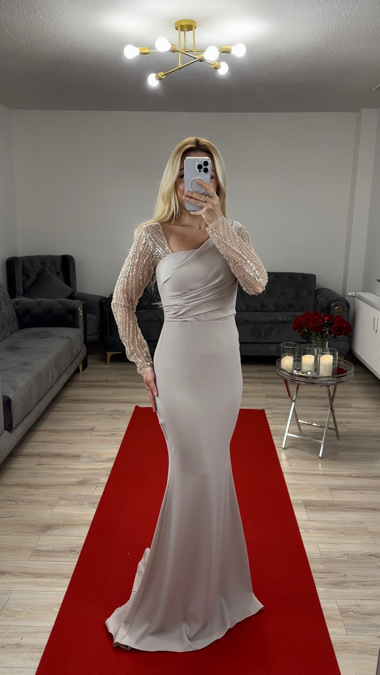 Abendkleid Beige