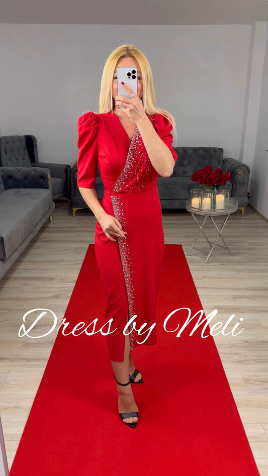 Midikleid Rot