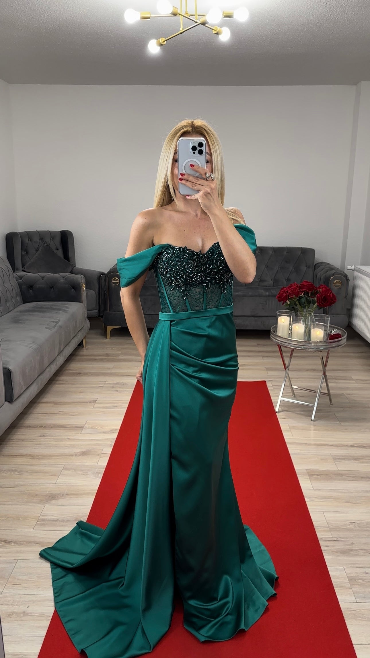 Corsagenkleid Smaragdgrün